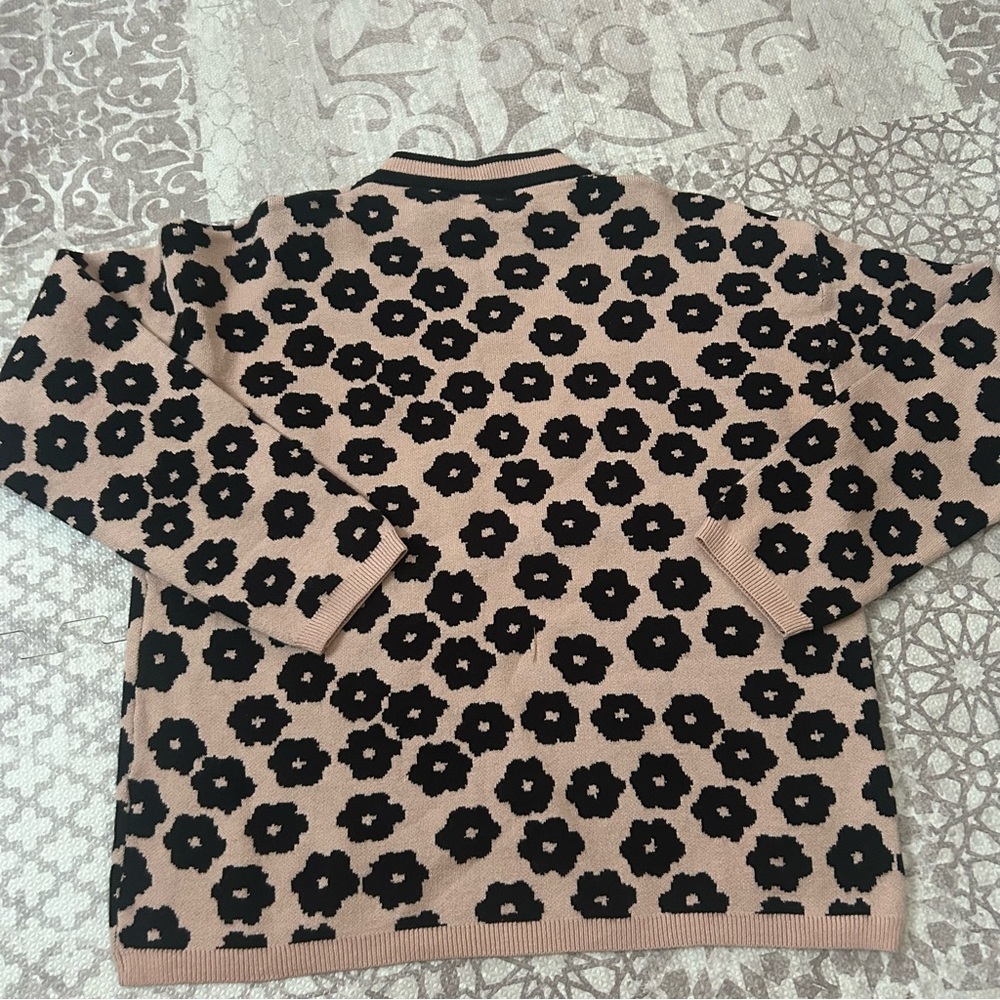 PRETTYGARDEN Women's Knit Floral Print Sweater Crewneck Long Sleeve- Size L - Picture 6 of 11
